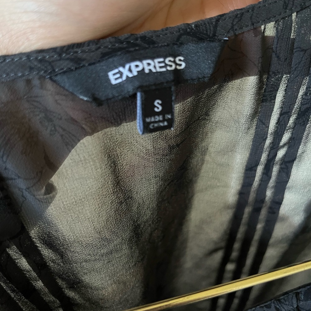 Express Charcoal Ruffle Blouse - Picture 3 of 3